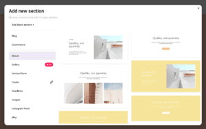 Adding sections