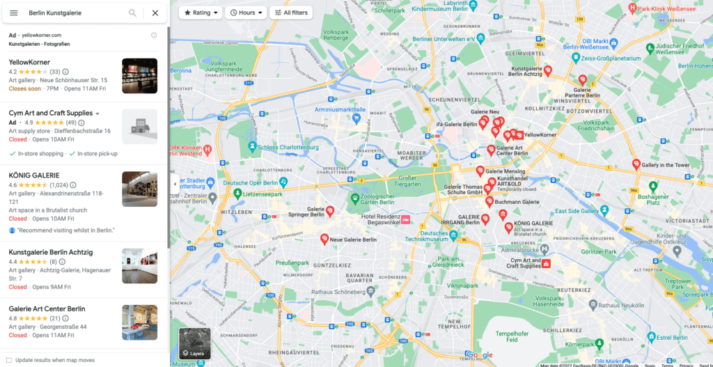 google maps berlin kunstgalerien
