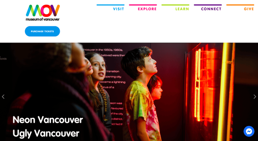 Squarespace-voorbeeldwebsites: Museum of Vancouver