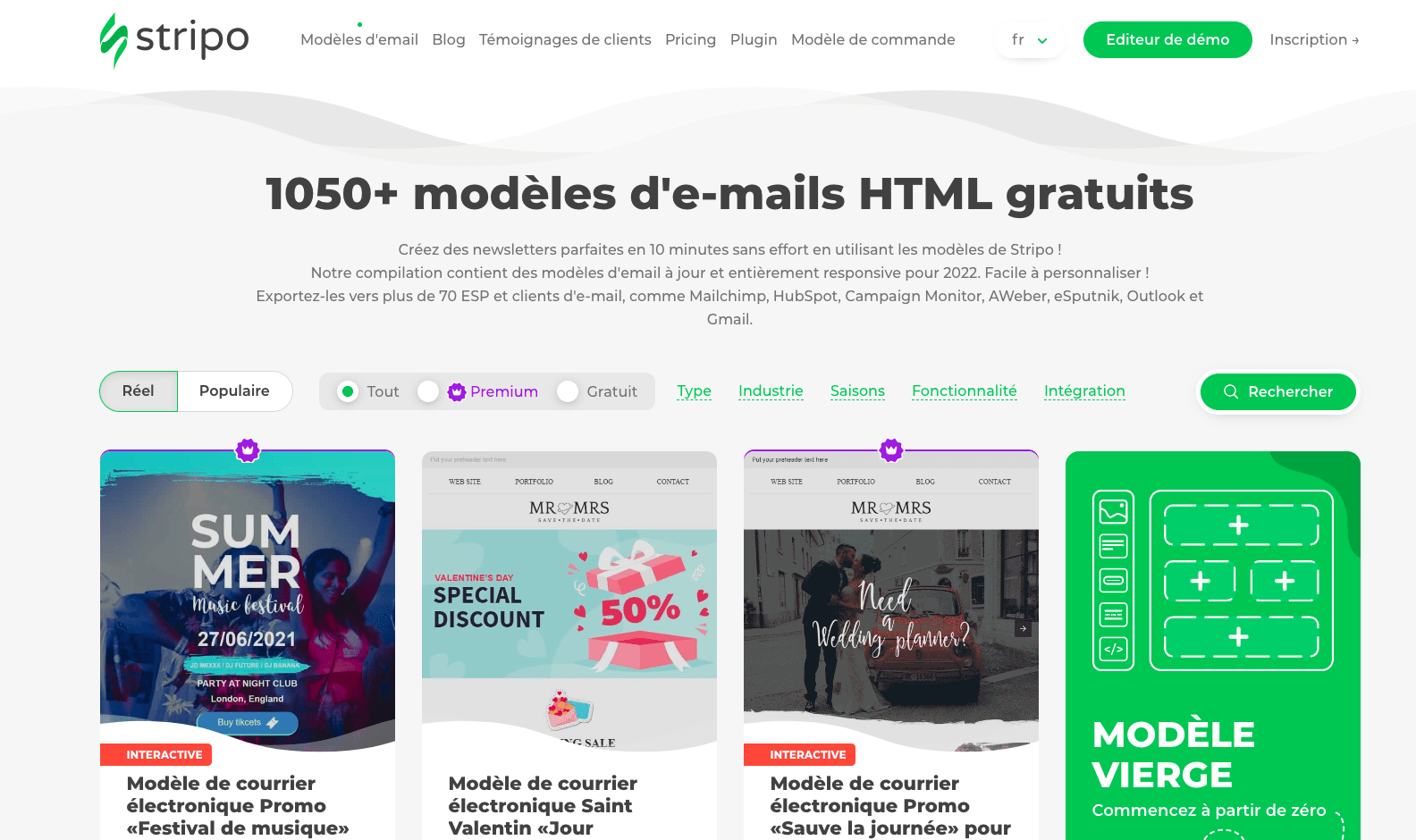 stripo modèles de newsletters gratuits