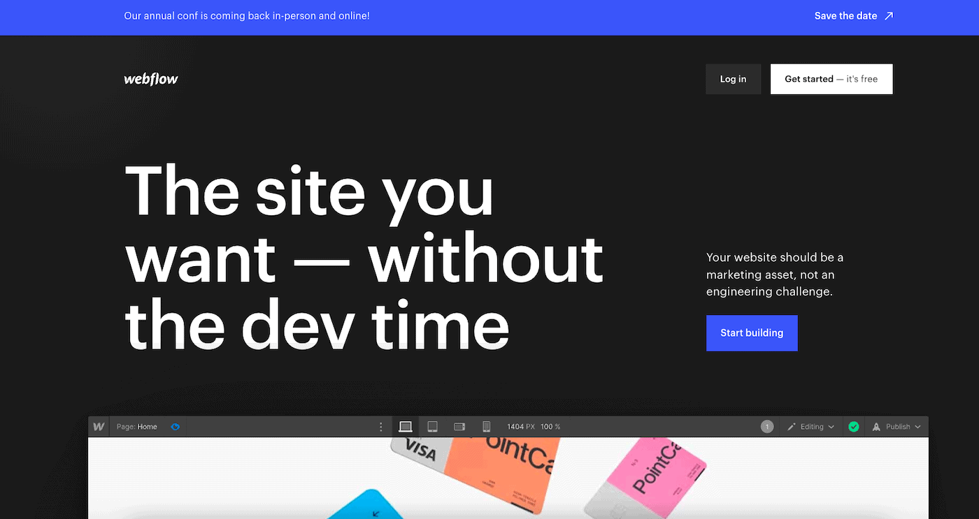 webflow homepage