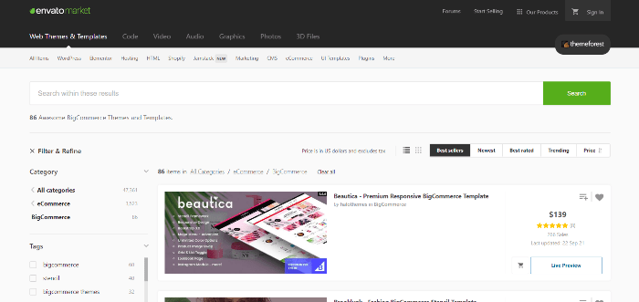 BigCommerce themes on ThemeForest