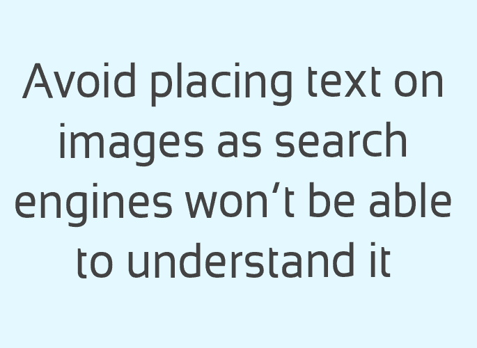 suchmaschinen können keinen text in bildern lesen