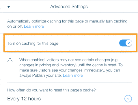 wix caching