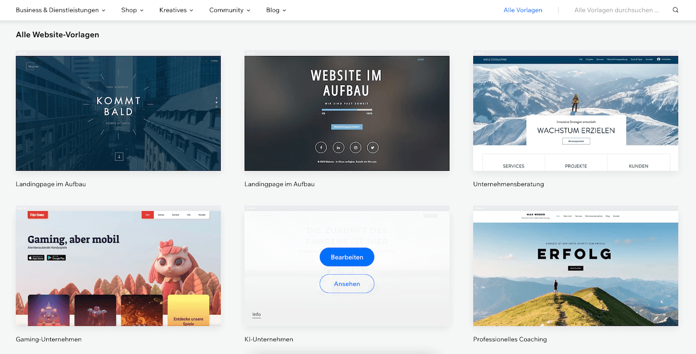 wix templates