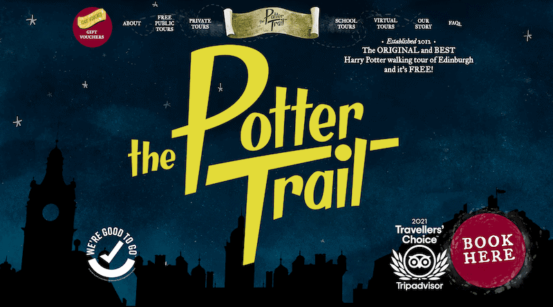 wix website examples - the potter trail