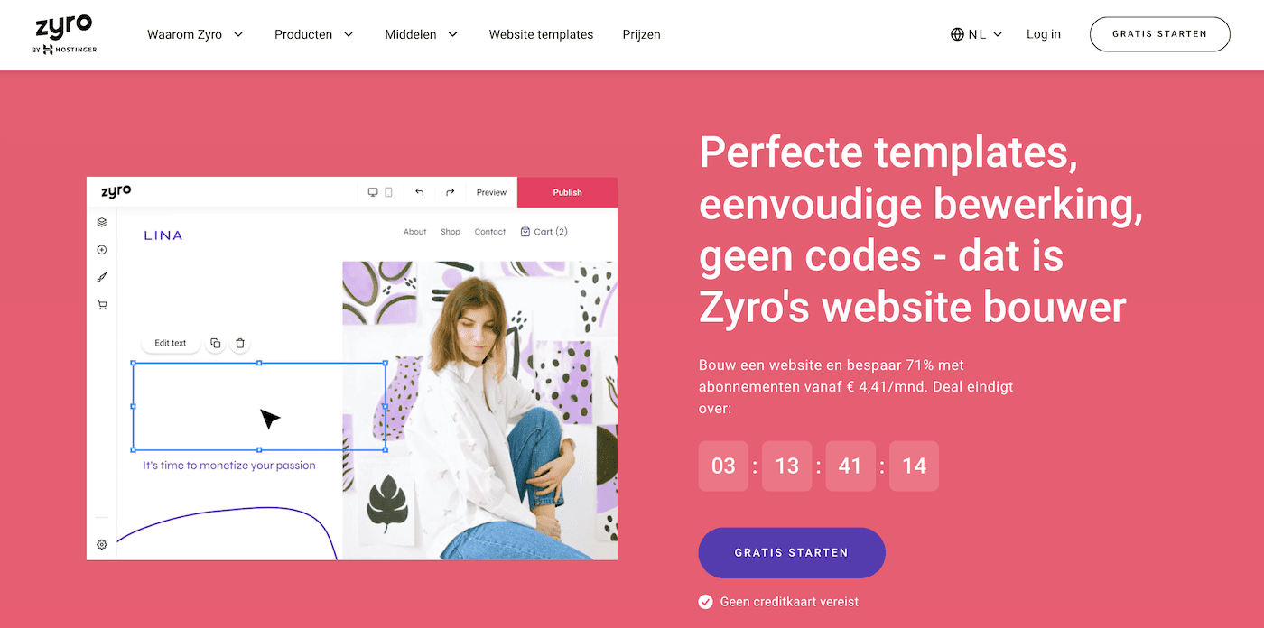 zyro homepage