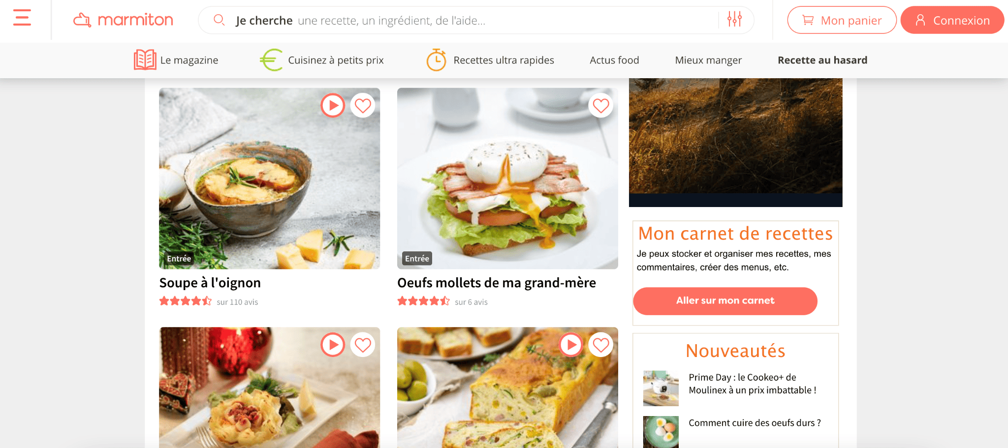 marmiton site tutoriels de recettes