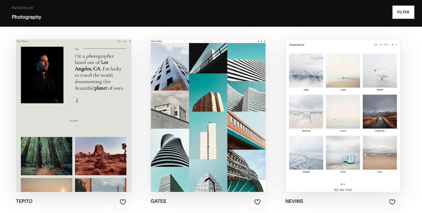squarespace photography templates