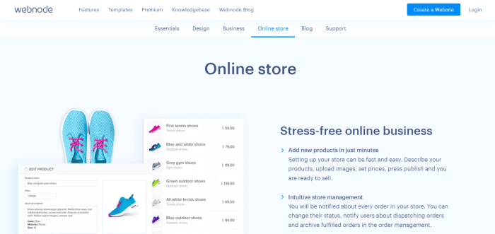 webnode online store