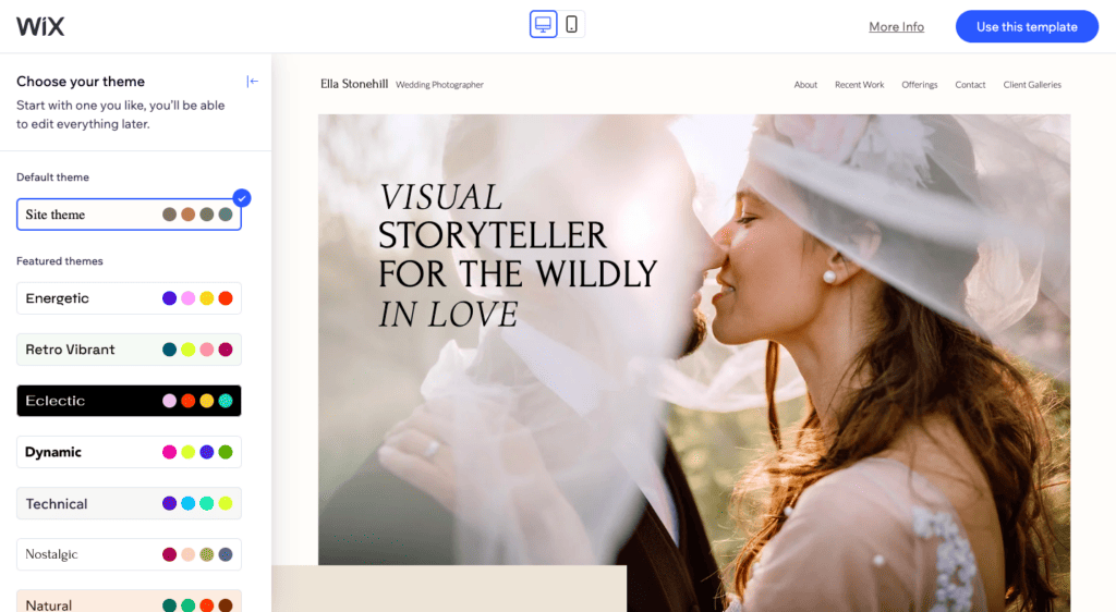 changer le design de son site photo wix