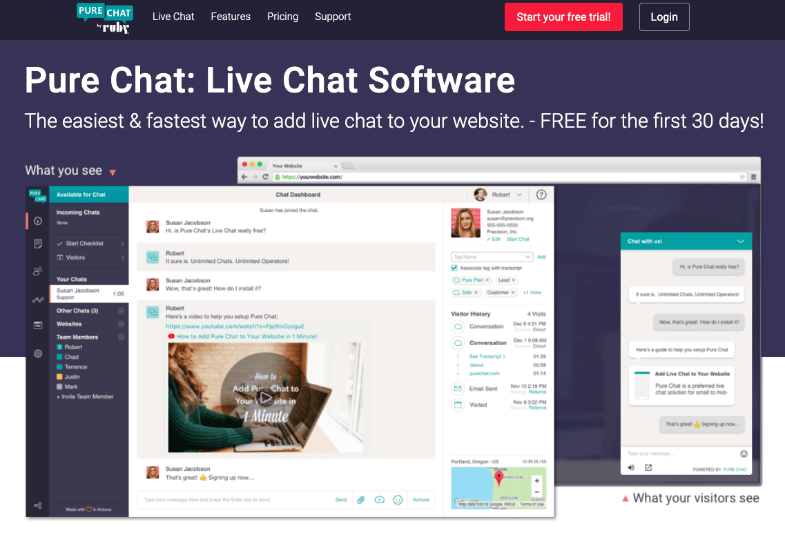 intercom alternatives - purechat