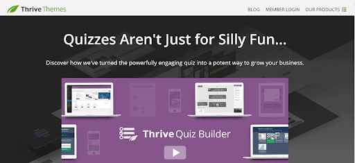 thrive quiz builder homepage