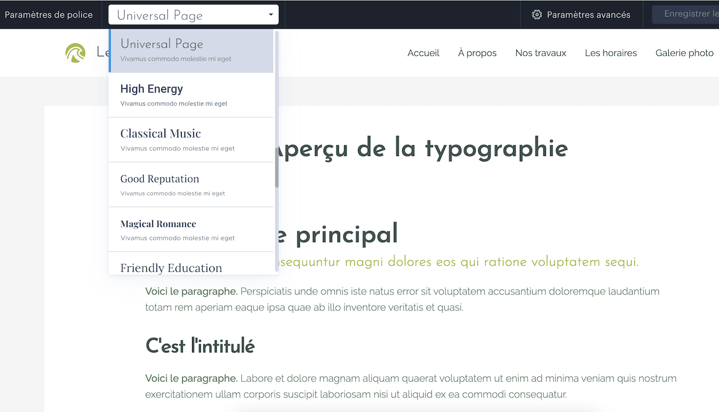webnode site web typographie