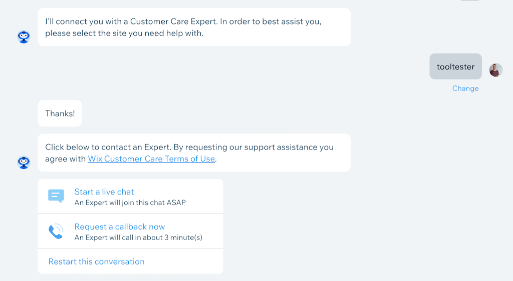 wix live chat support