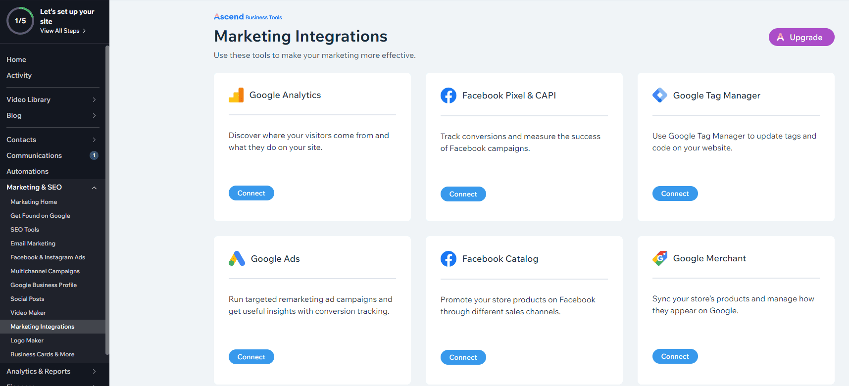 wix marketing integrations