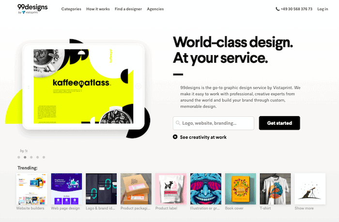 99designs review homepage