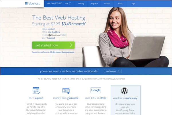 Best WordPress web hosting company #4 - Bluehost