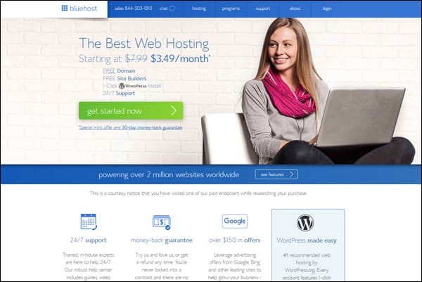 Best Drupal web hosting company #3 - Bluehost