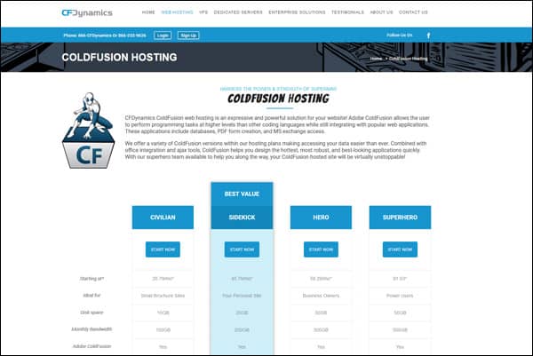 CFdynamics review - top ColdFusion web host