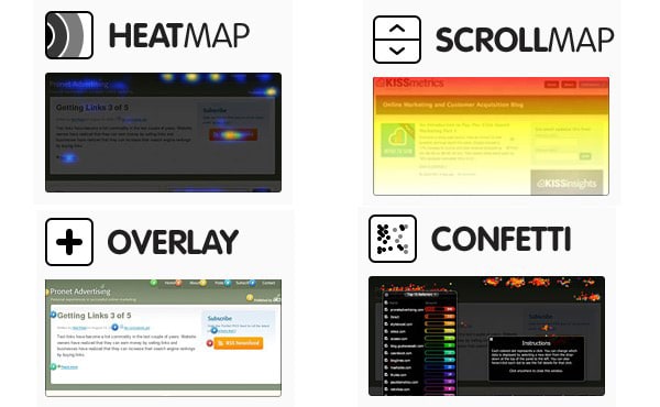 Screenshot of Crazy Egg's heat map