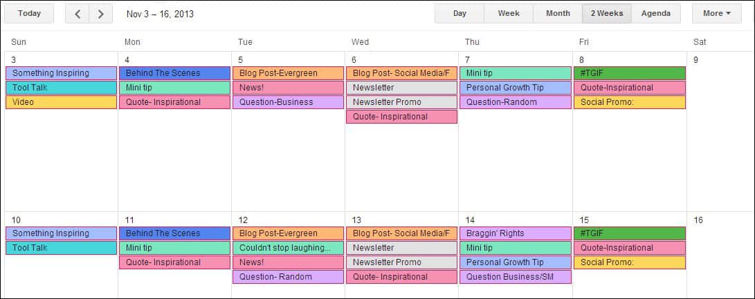Facebook tip: Create a content calendar for posting