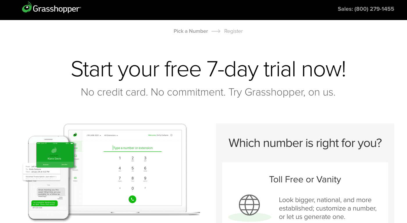 free business phone number grasshopper