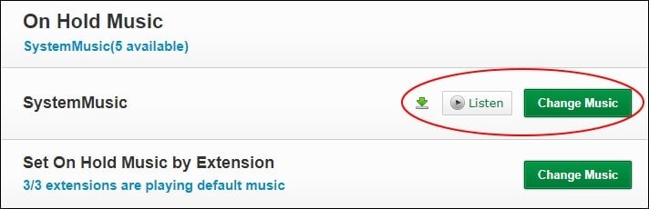Change the default On Hold music