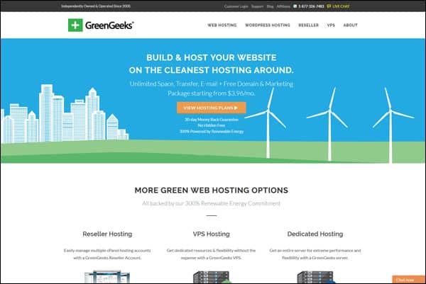 Best reseller web hosting company #3 - GreenGeeks