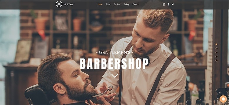 Exemple de modèle de site web pour salon de coiffure