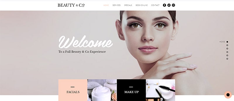 Hair salon website template example #2