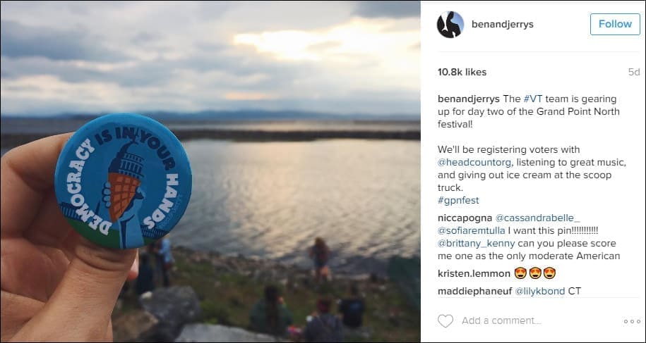 Instagram example of sharing life moments & events 
