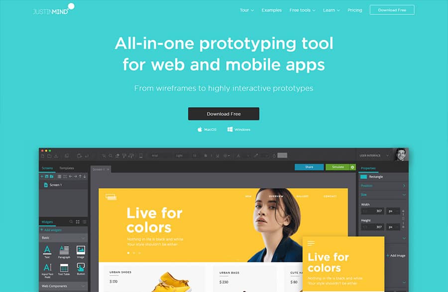 Free prototyping tool for web & mobile apps - Justinmind