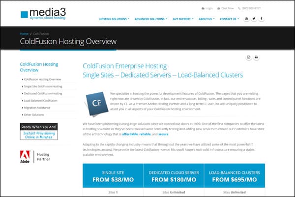 Media3 review - top ColdFusion web host
