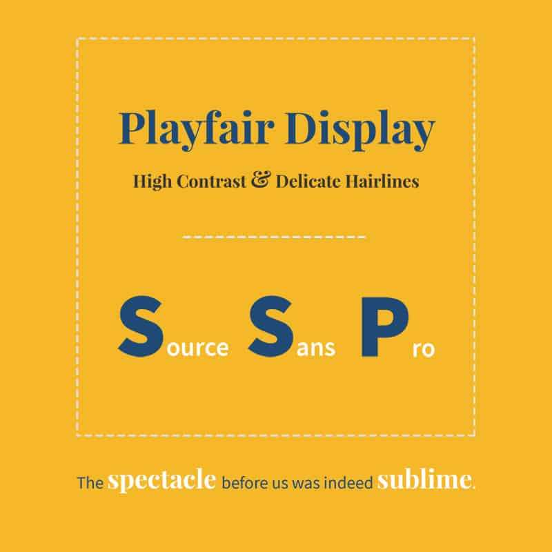 Trending Google Fonts combination - Playfair Display with Source Sans Pro