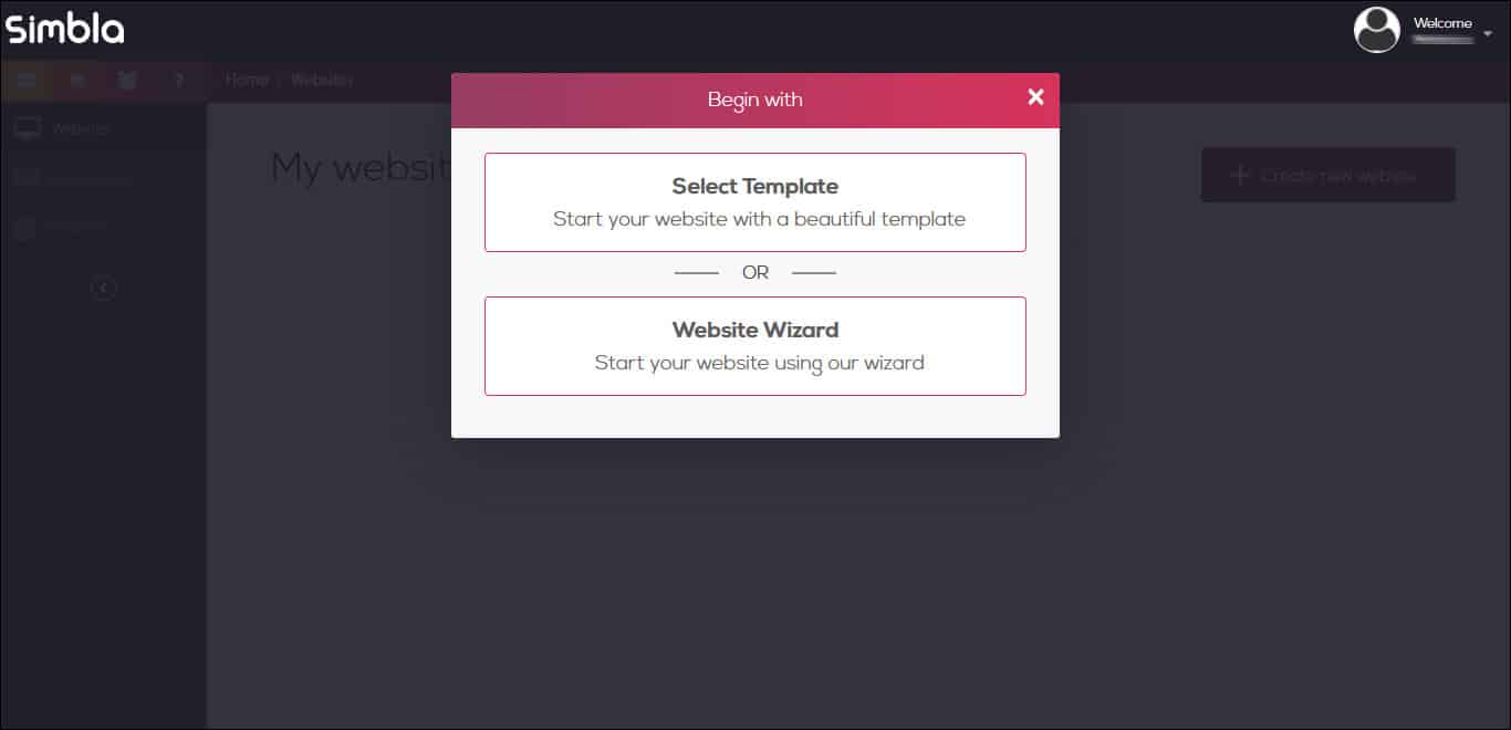 Starting your website with the Simbla Startup Wizard