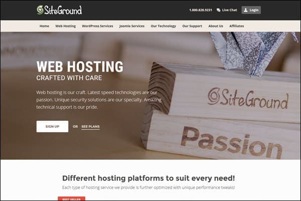 Best Joomla web hosting company #3 - SiteGround