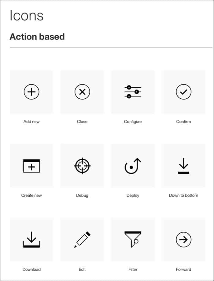 IBM icon style guide example