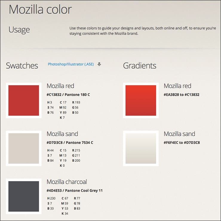 Mozilla color guide example