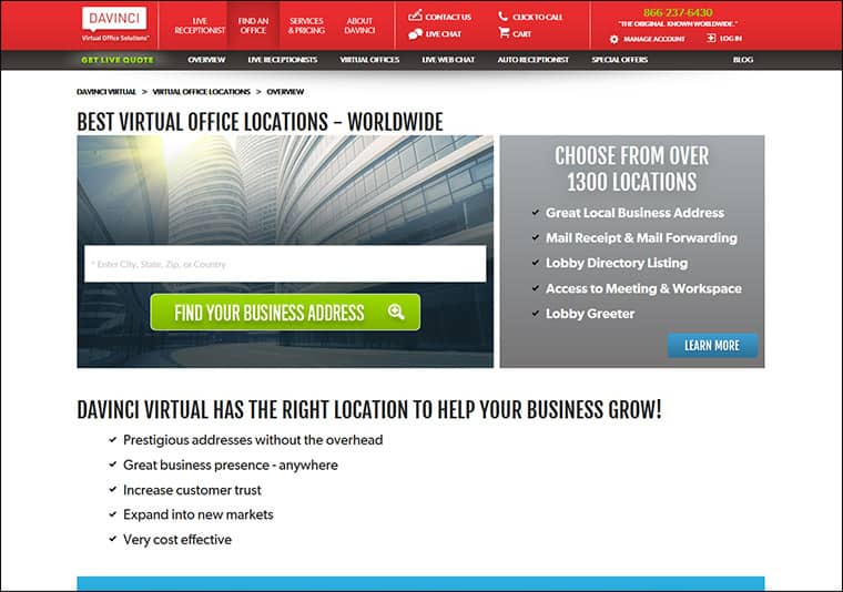 Choose a location for your Virtual Office