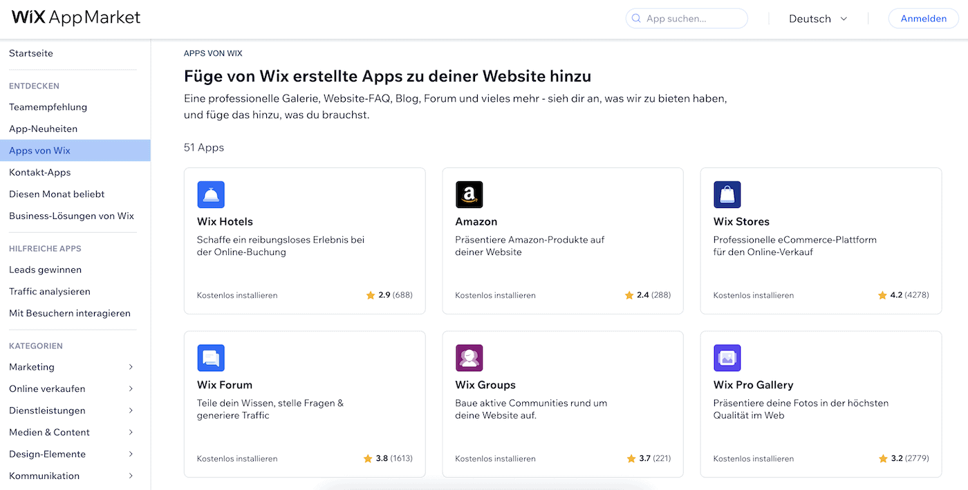 wix app market de