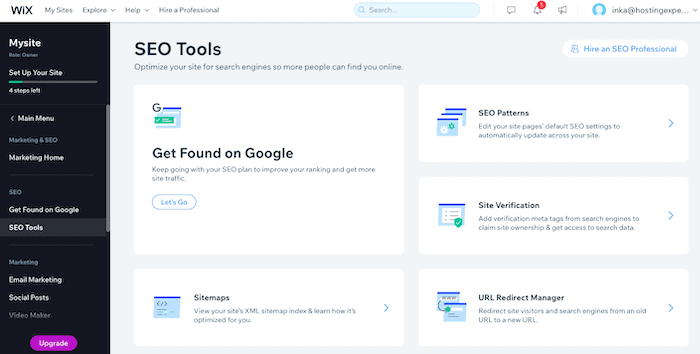 wix portfolio seo tools