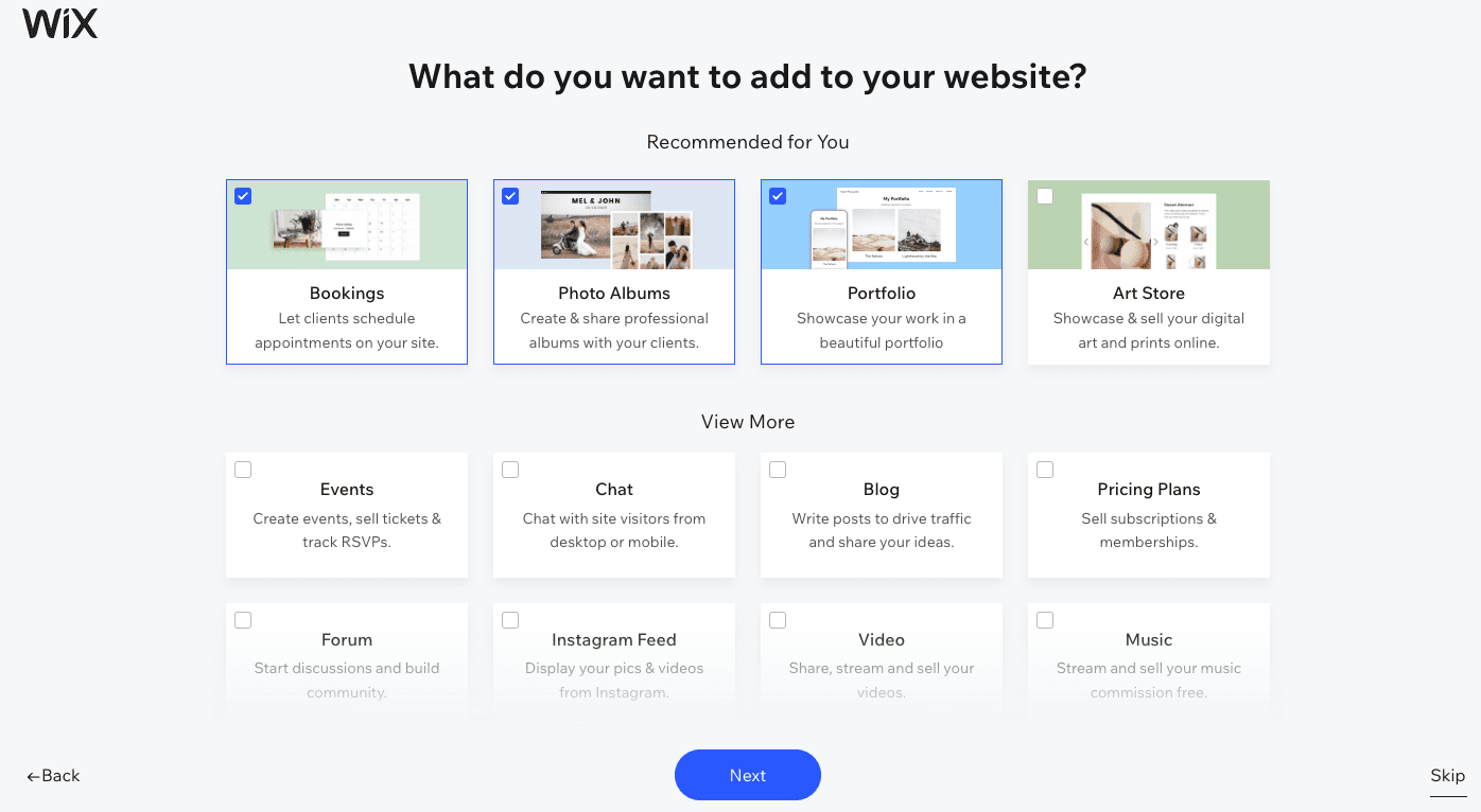 wix websites features