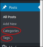 WordPress Categories and Tags