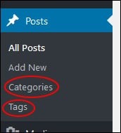 WordPress Categories and Tags