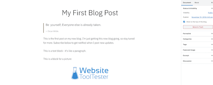 WordPress.com - Gutenberg Editor