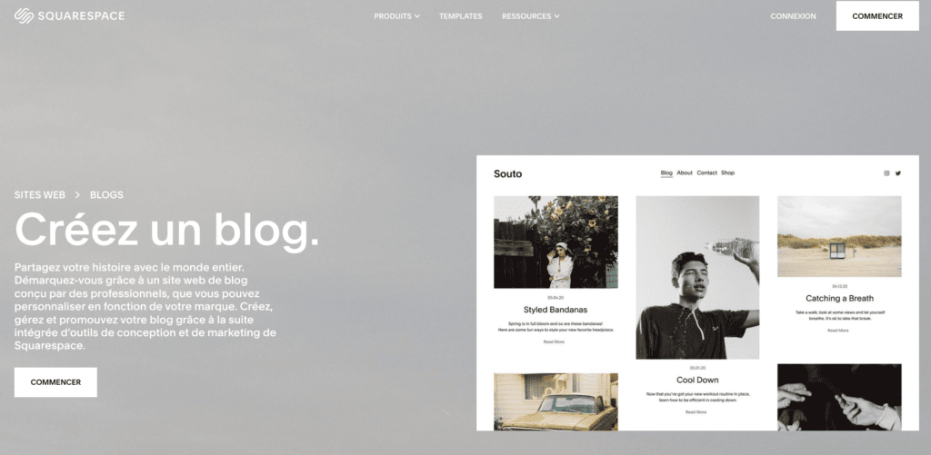 creer un blog squarespace