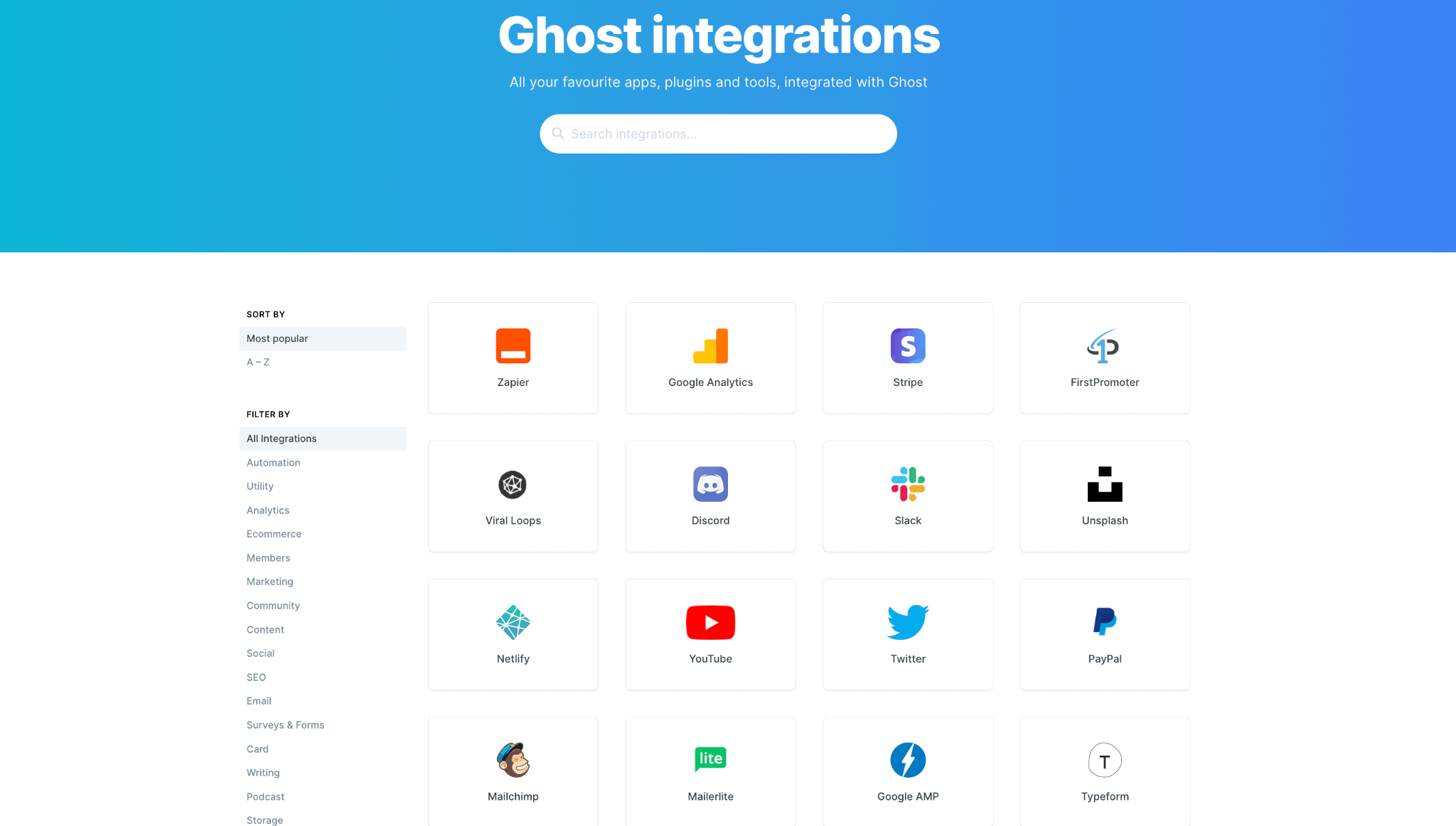 ghost integrations