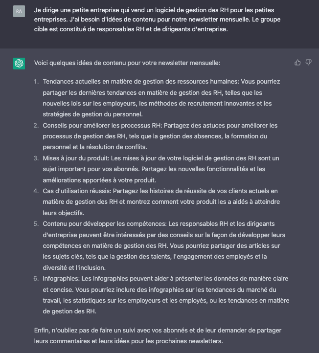 idées de contenus pour une newsletter