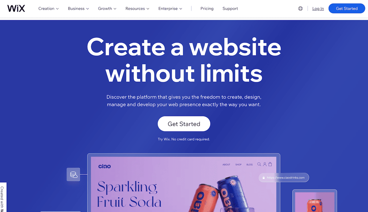 wix homepage